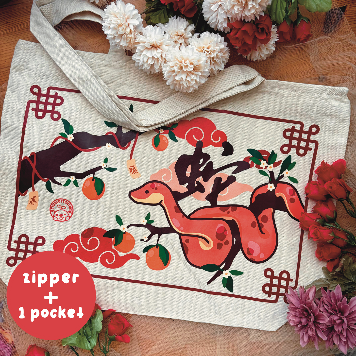 Cute Snake Tote Bag