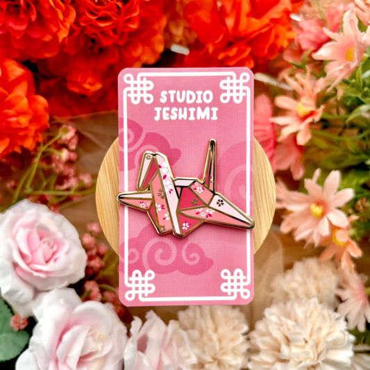 Paper Crane Enamel Pin