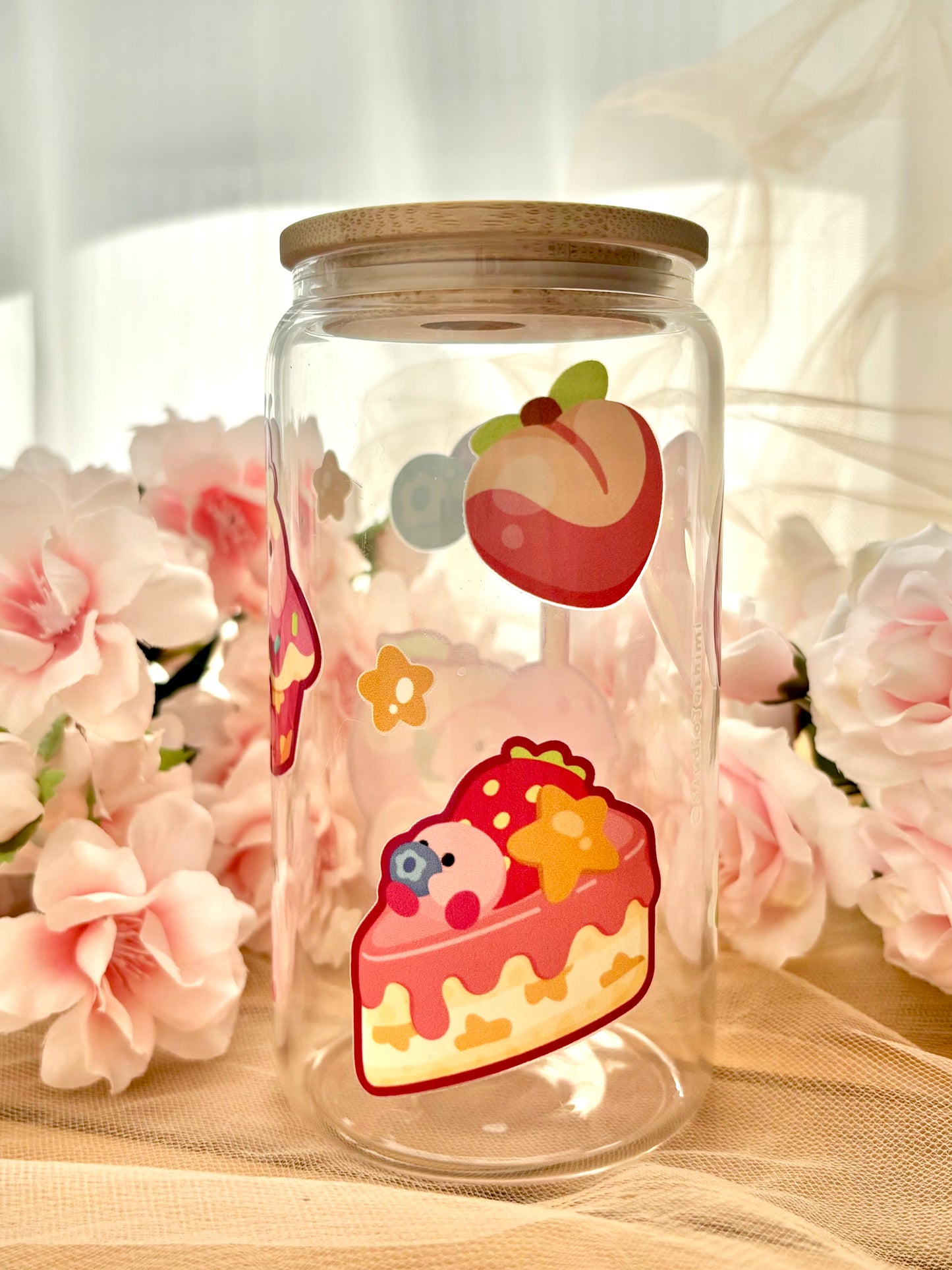 Pink Desserts Glass Cup