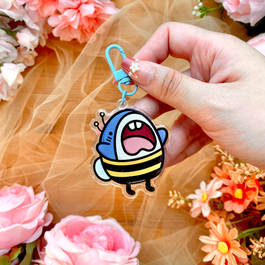 Shark Bee Acrylic Keychain