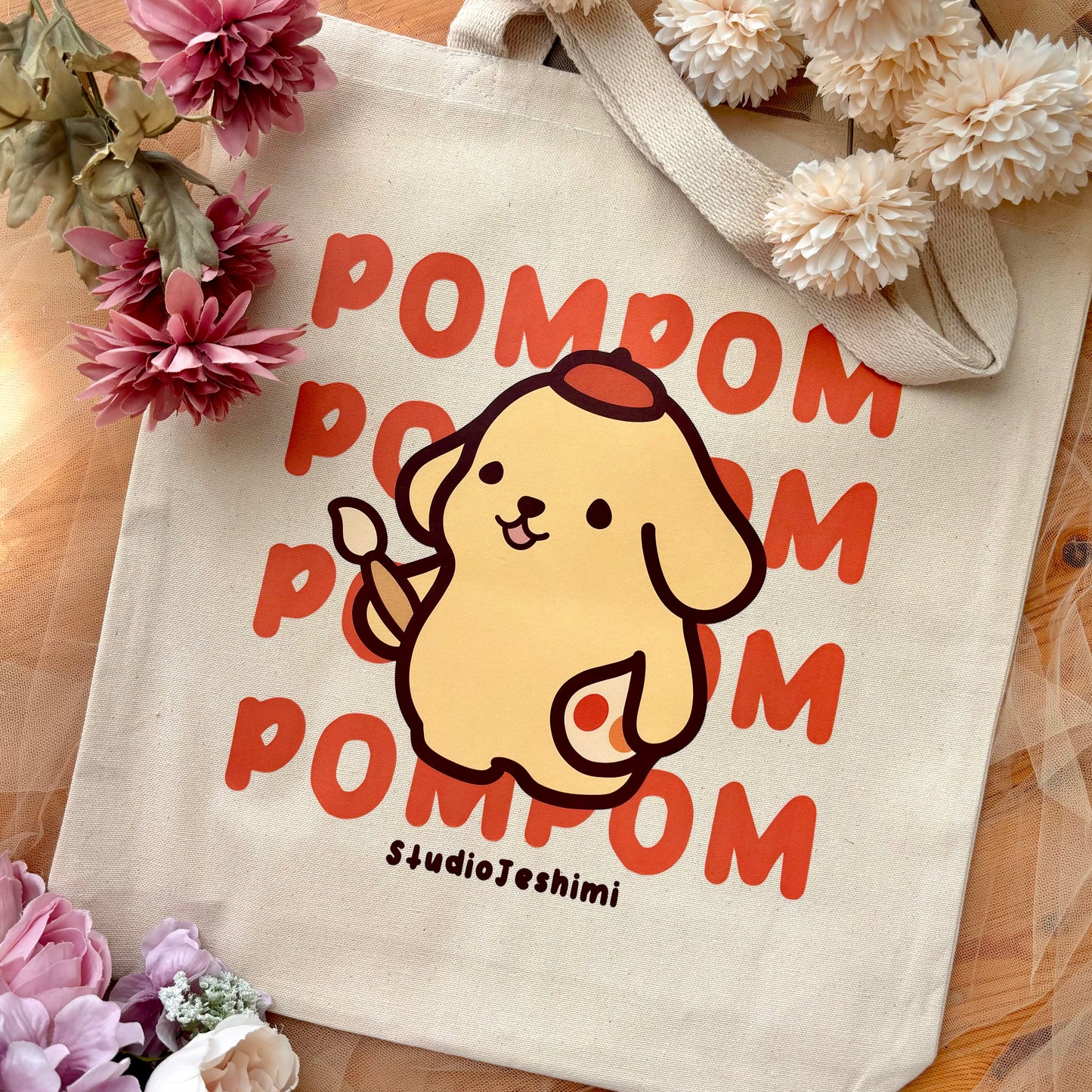 Pompom Tote Bag