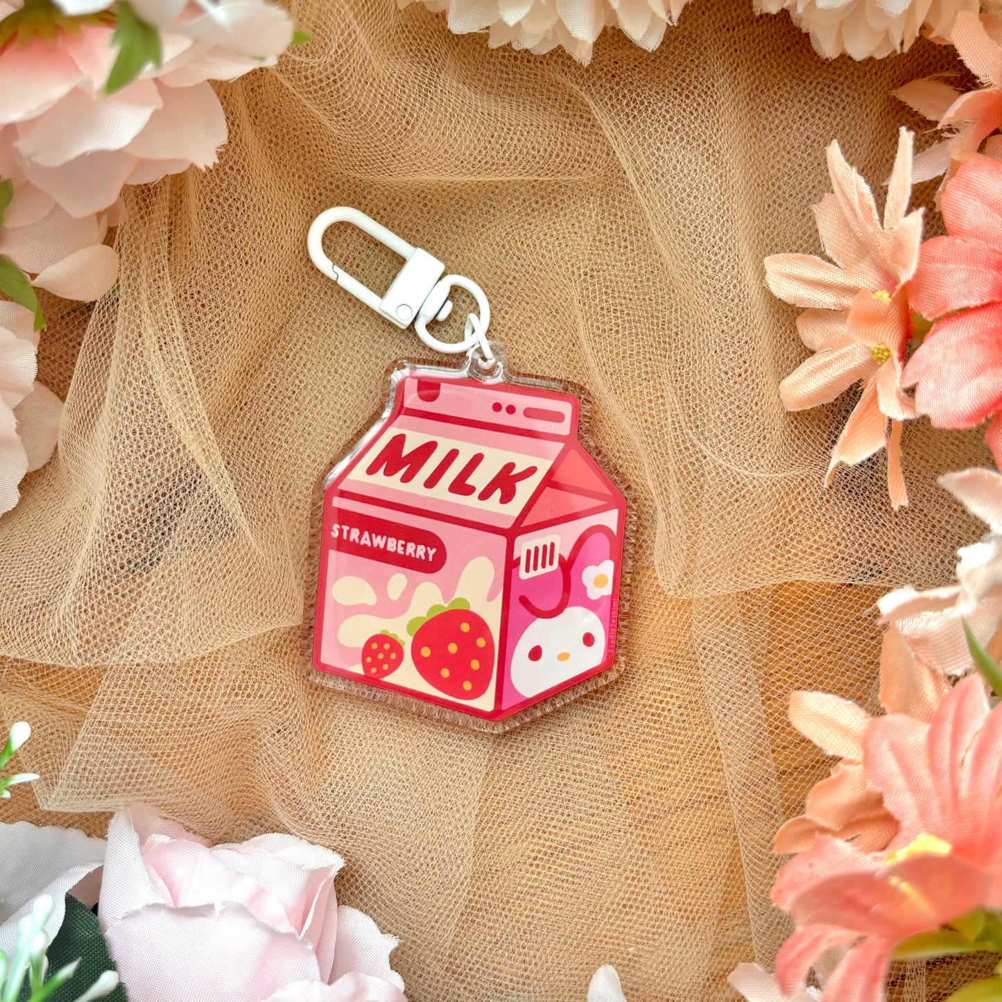 Strawberry Milk Acrylic Keychain