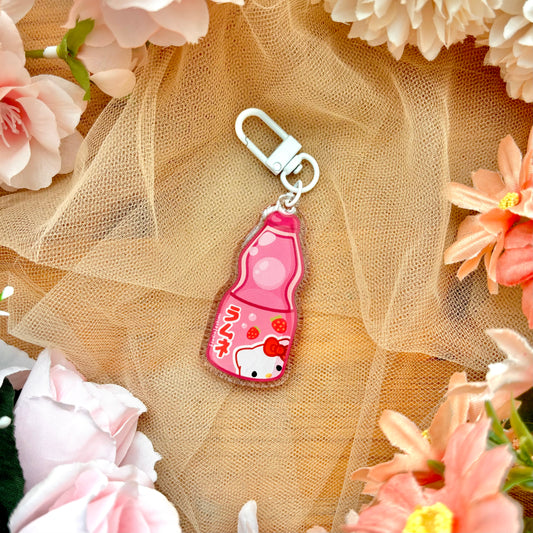 Strawberry Ramune Acrylic Keychain