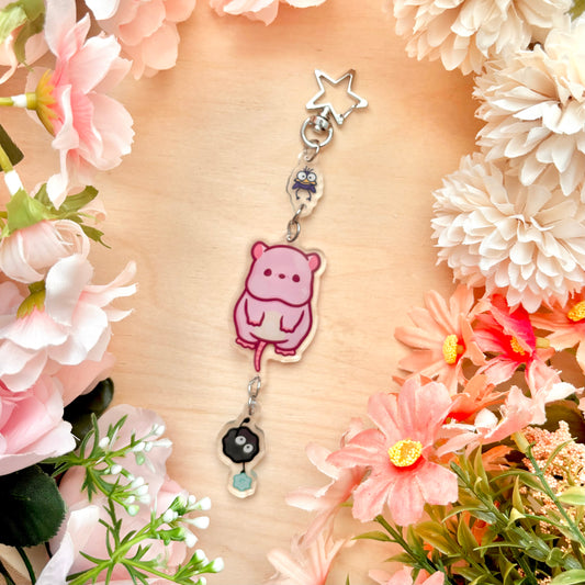 Mouse and Fly Dangle Keychain