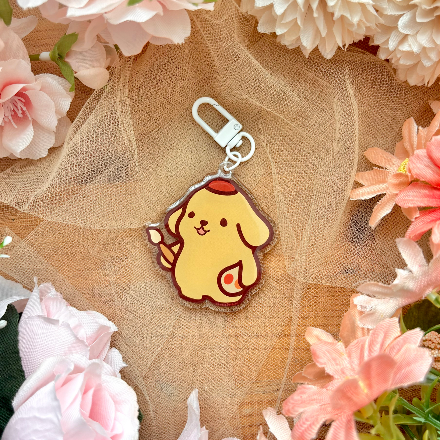 Artist Pompom Acrylic Keychain